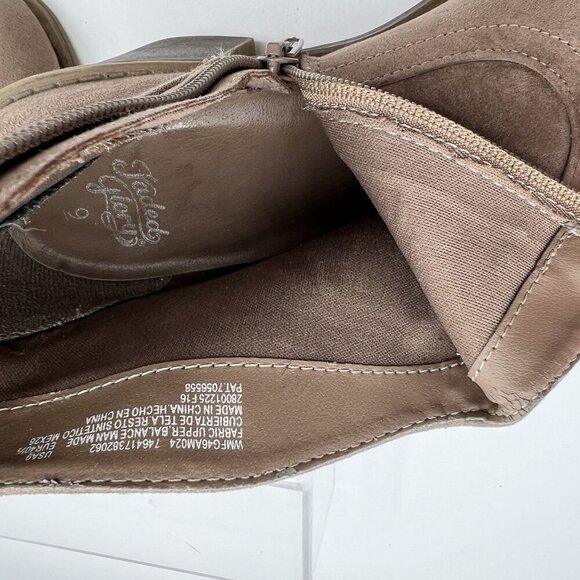 Faded Glory Women 9 Brown Fringe Faux Suede Zip Heel Ankle Boots Western Cowgirl - Picture 13 of 16